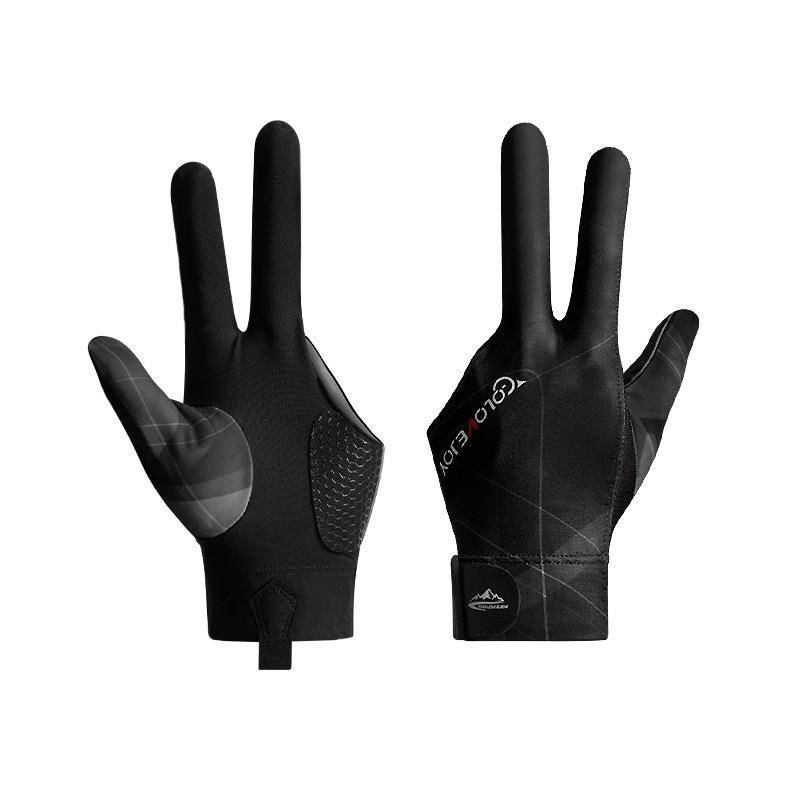 Playing patellar gloves, left and right hands, three fingers single fingers, professional gray ice silk full finger billiard club gloves new model