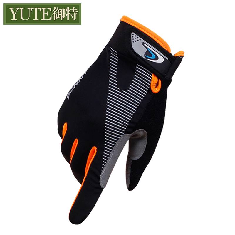 Outdoor climbing climbing fitness men and women in spring and summer ice -thin fast -drying anti -skid football ride full finger gloves