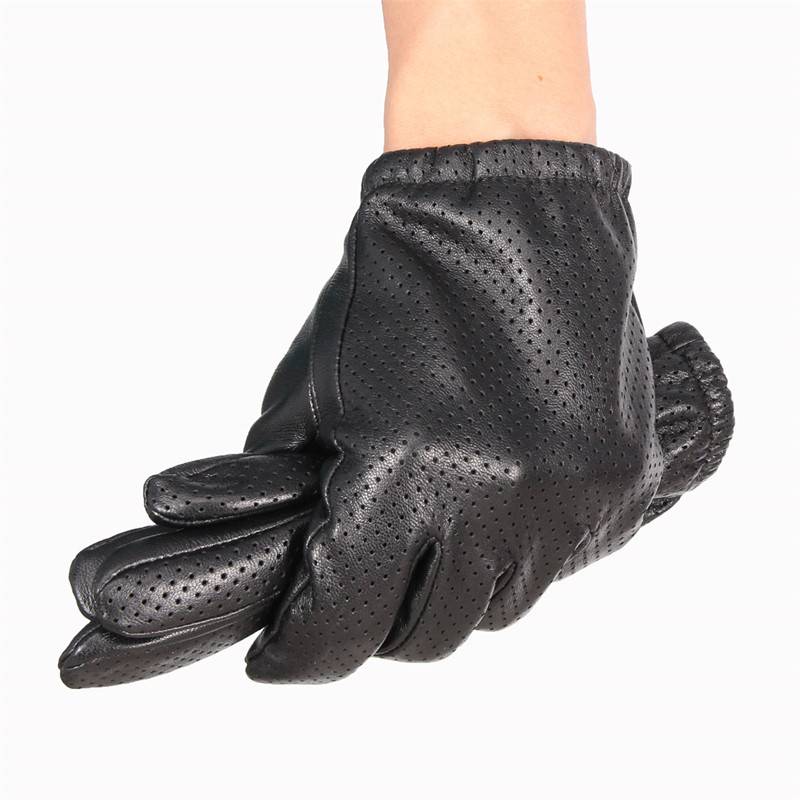 Sheepskin gloves men's spring and summer driving riding locomotive thin breathable driving Harley motorcycle touch screen leather gloves