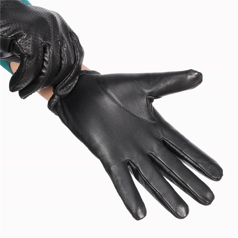 Sheepskin gloves men's spring and summer driving riding locomotive thin breathable driving Harley motorcycle touch screen leather gloves