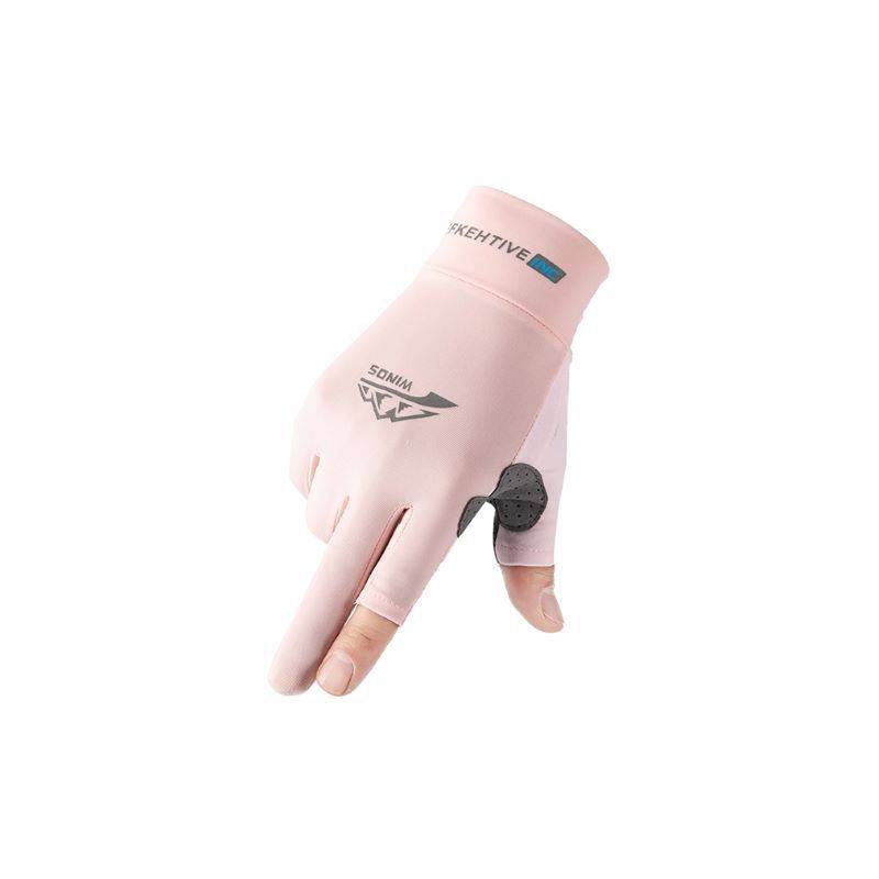 Adult men and women ice silk all -finger glove outdoor riding healthy body anti -slip screen golf bicycle sunscreen gloves