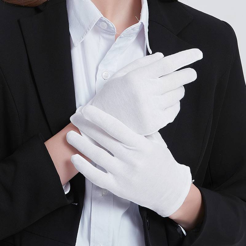 White glove etiquette Pure cotton Men and Women's Security Labor Insurance Performance Plastic Jewelry Panzu Play Male White Works
