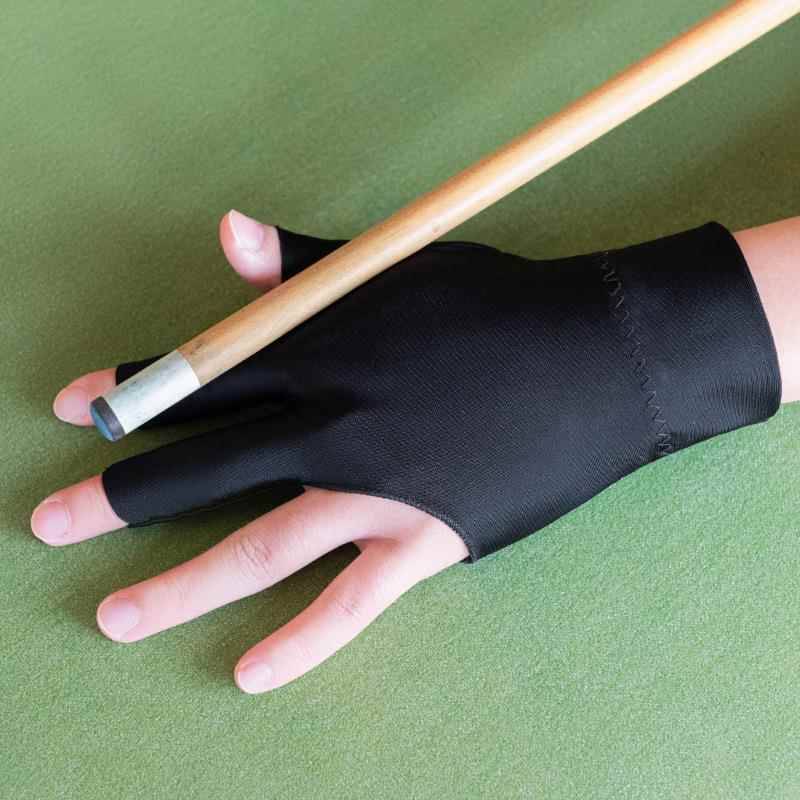 Billiards gloves Semi -finger thin -thick anti -slip three fingers elastic black men and women left and right desktop house club dedicated breathability