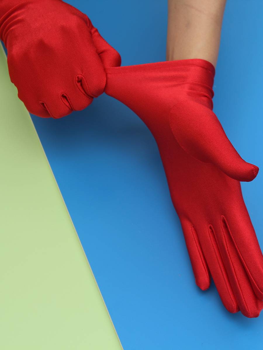 Jewelry and aminoma gloves female black and white short thin spring and summer sunscreen etiquette dance driving high elastic performance tight