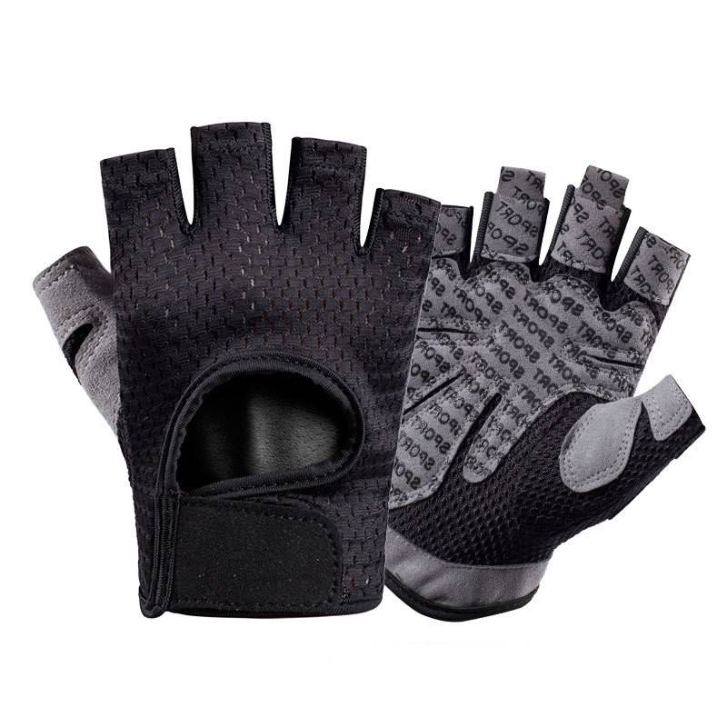 Semi -refers to sunscreen glove men and women dumbbells, anti -slip and breathable thin protection fitness riding running, wear -resistant shock absorption