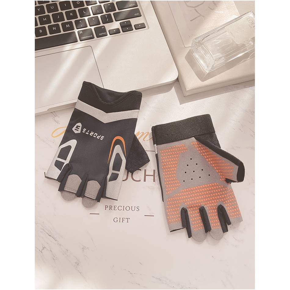 Fitness gloves Female summer men's thin non -slip training equipment exercise yoga bicycles to prevent cocoon semi -finger exercise