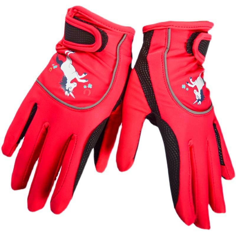 The Horseman's Race for Air Protection Gloves with children's Silicon Resilient Horse Gloves