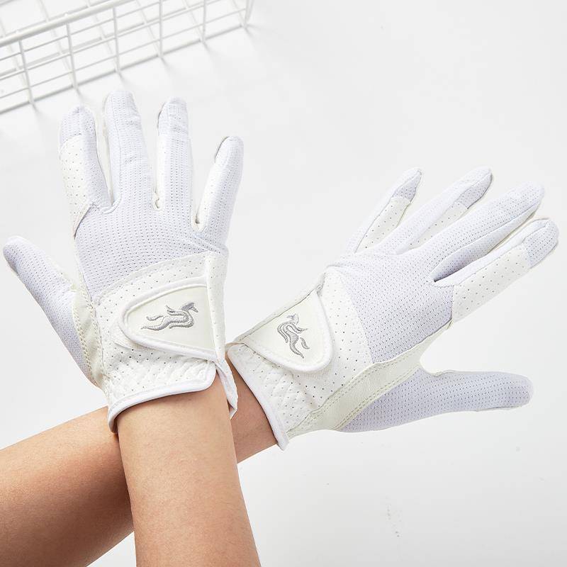 Summer equestrian glove adult riding gloves white competition training riding gloves breathable female equestrian supplies
