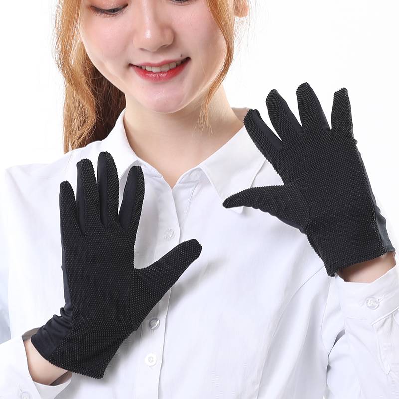 Sanjin thin air -breathable driver driver driver driving special car men and women dot glue etiquette non -slip driving black and white gloves