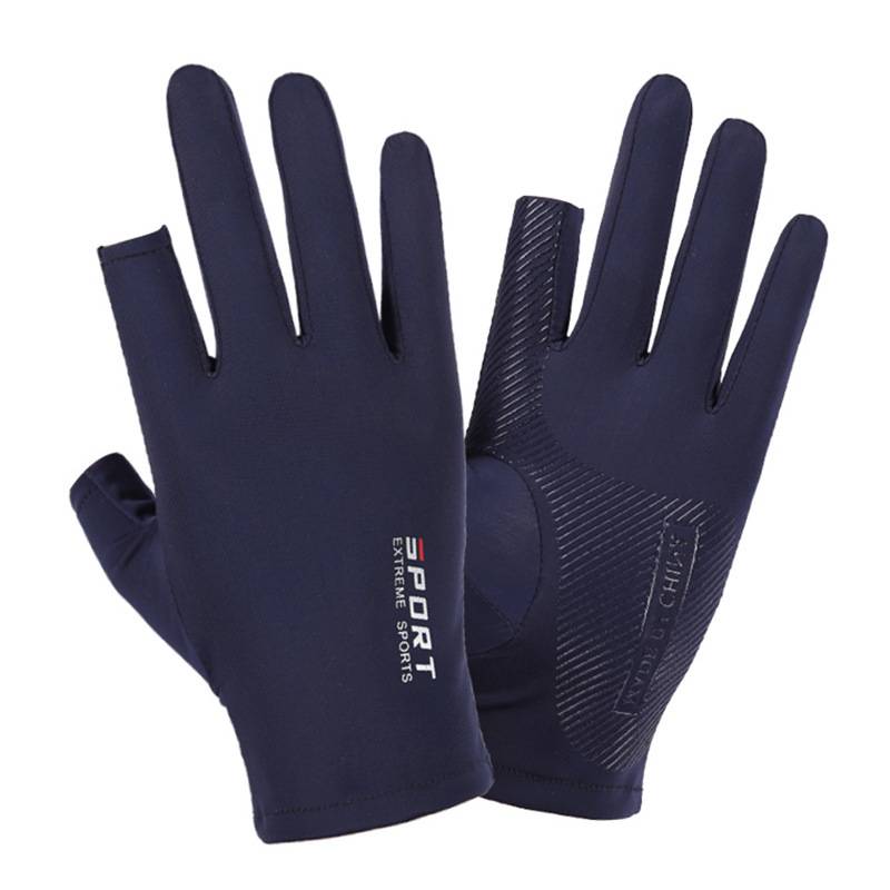 Ice silk half -finger riding gloves exercise fitness leakage finger driving gloves high bombs, comfortable sunscreen glove men and women are suitable for men and women