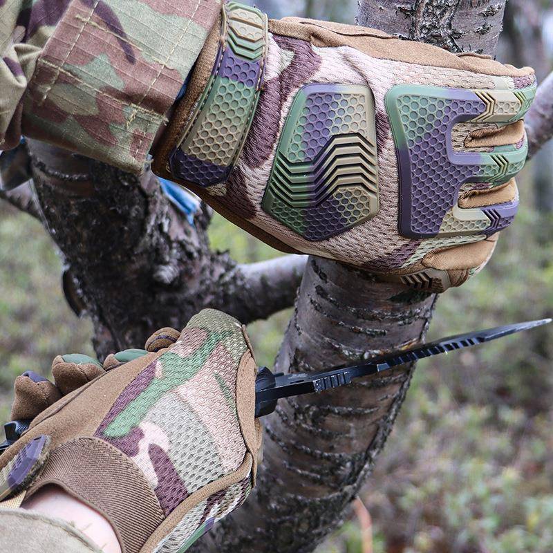 Outdoor sports tactical glove leather protective riding motorcycle combat anti -slip mountaineering training full finger