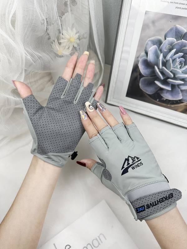 Fitness glove men and women semi -finger ice silk thin outdoor sports ride equipment training dynamic bicycle non -slip and wear resistance