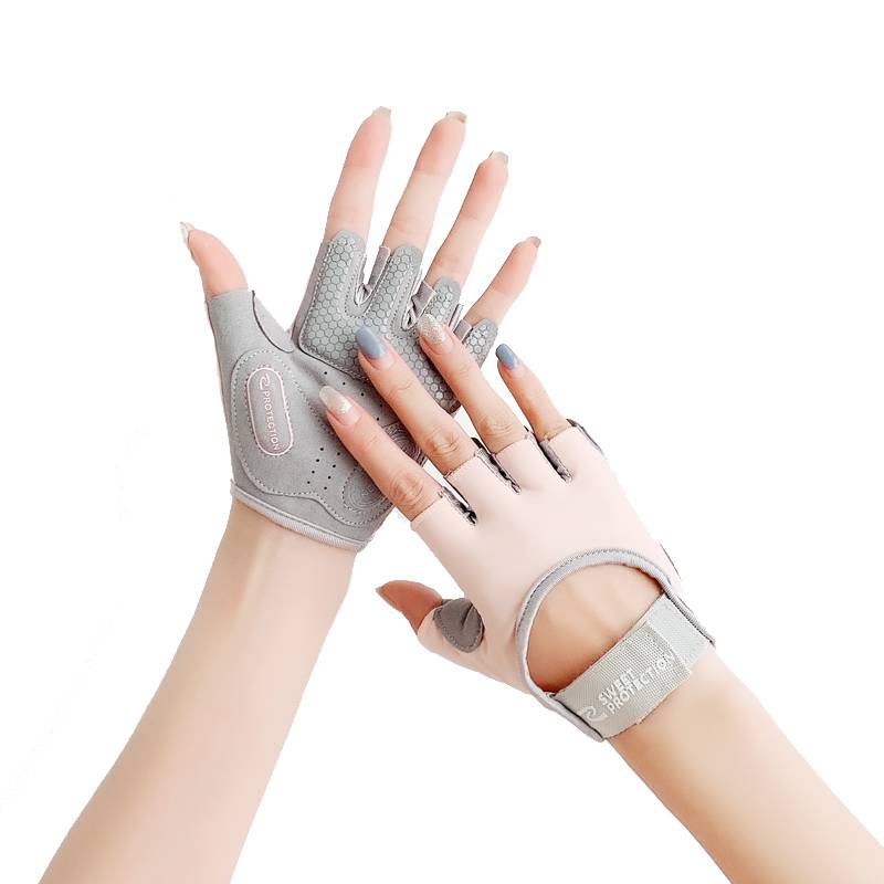 Fitness glove women's equipment training single bars bars hand -to -hand bicycle non -slip biography to prevent cocoon ride motion half finger