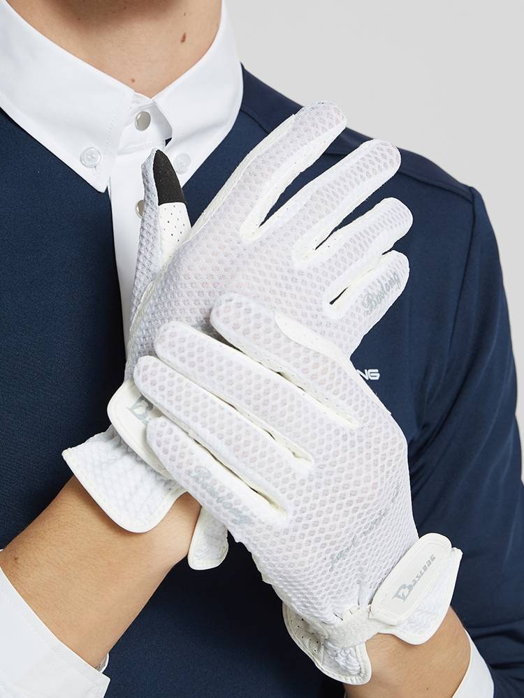 Summer thin children's equestrian equipment, silicone granules, non -slip and breathable equestrian gloves female adult ride glove men