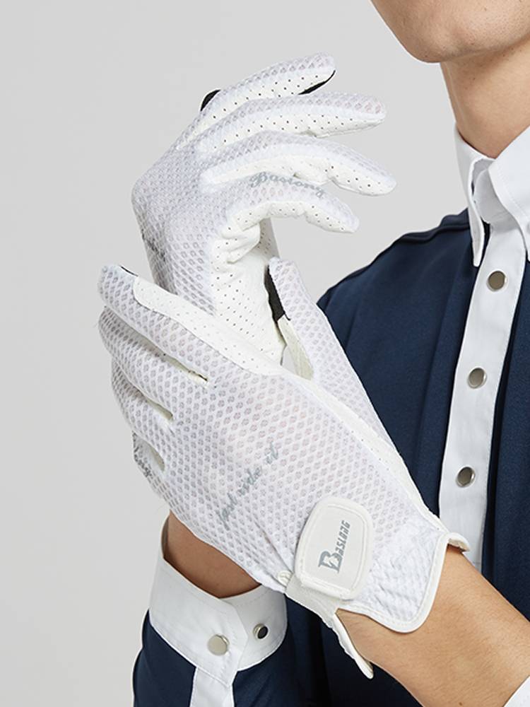 Summer thin children's equestrian equipment, silicone granules, non -slip and breathable equestrian gloves female adult ride glove men