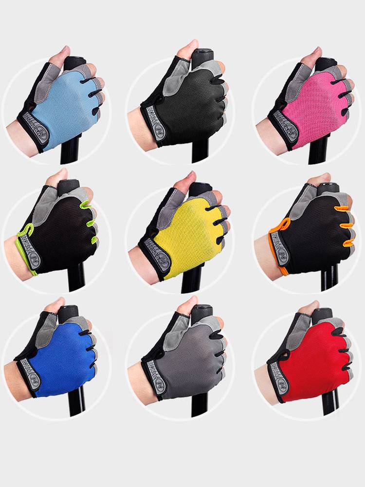 Ride gloves, man and woman, skating-proof-cocoin-collet-coated, single-barled, single-carrying, canal bell, semi-finger