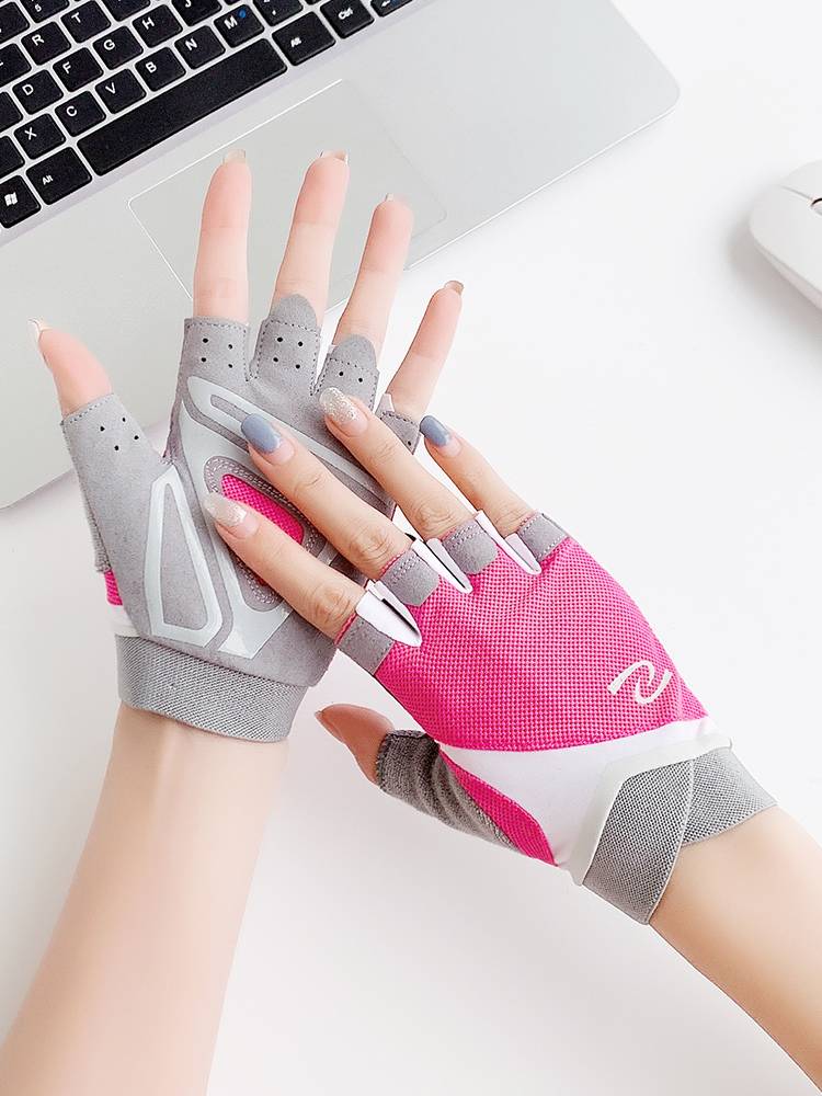 Fitness gloves women's summer thin equipment training bicycle one -bar sports riding anti -cocoon anti -slip and breathable men half finger