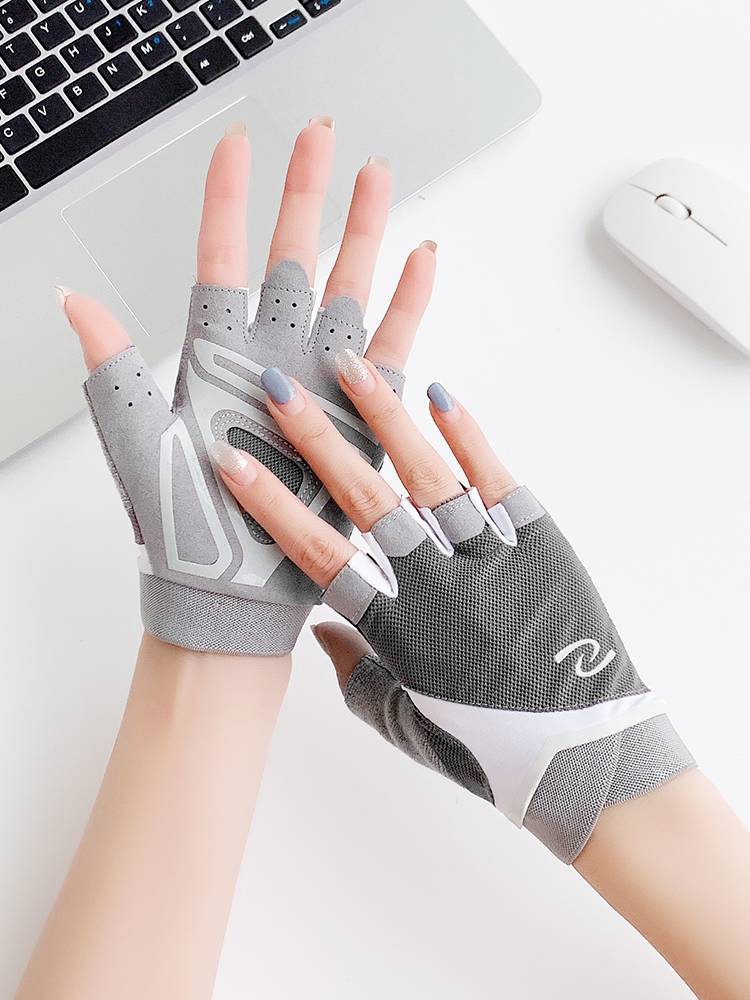 Fitness gloves women's summer thin equipment training bicycle one -bar sports riding anti -cocoon anti -slip and breathable men half finger