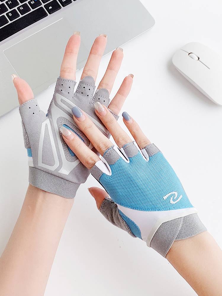Fitness gloves women's summer thin equipment training bicycle one -bar sports riding anti -cocoon anti -slip and breathable men half finger
