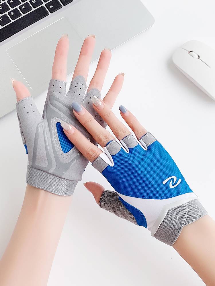 Fitness gloves women's summer thin equipment training bicycle one -bar sports riding anti -cocoon anti -slip and breathable men half finger