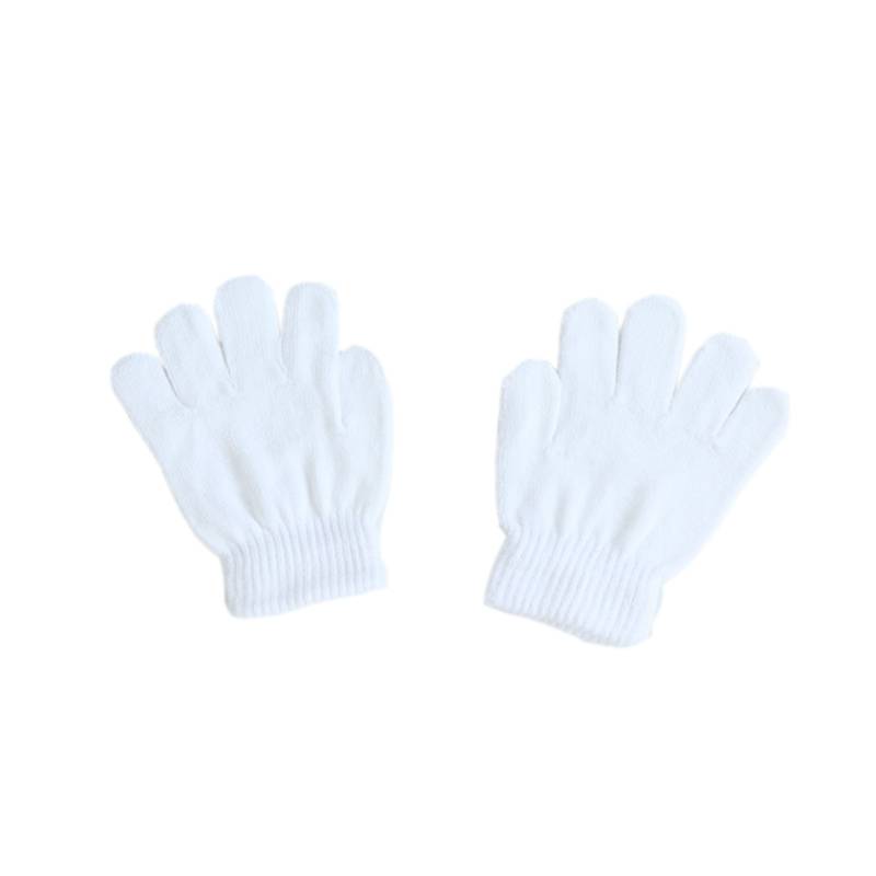 Children's gloves autumn and winter ride gloves anti -cold kindergarten elementary school students knit white gloves labor tug of war