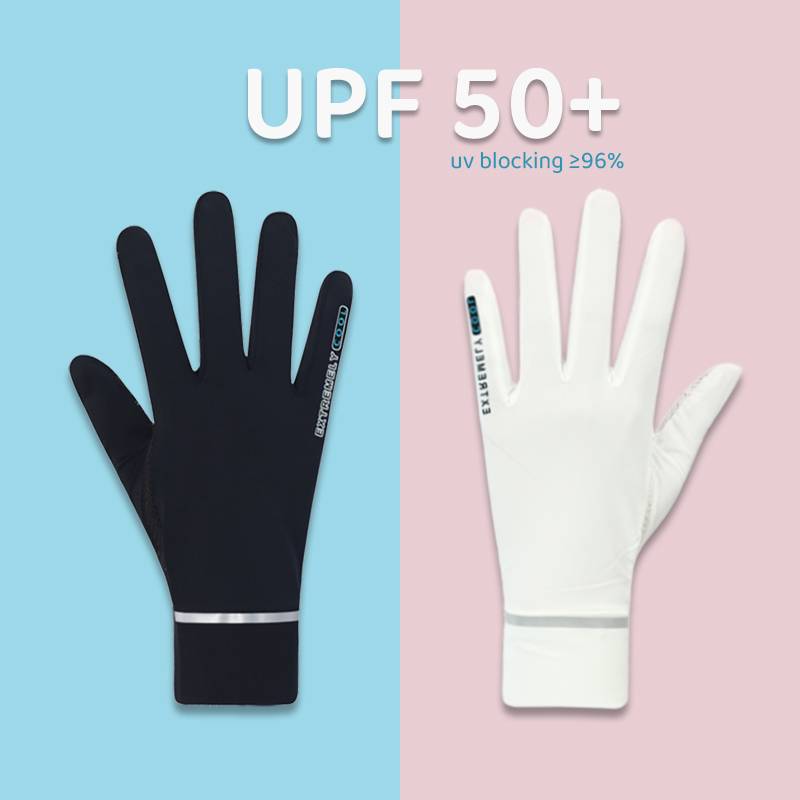 Ice silk sunscreen gloves summer electric vehicle women's thin air -breathable anti -ultraviolet driving outdoor outdoor finger exposed finger men