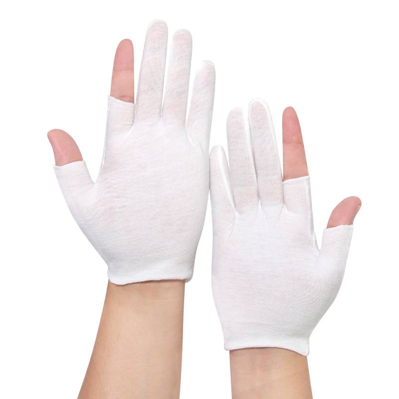 Summer sunscreen gloves white sweat cloth cotton dew, two fingers out of the way out of the bicycle to buy vegetables, rated, protective breathability