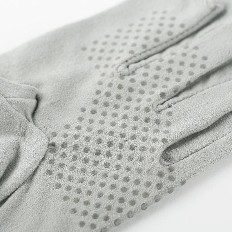 Warmen men and women universal imitation suede non -slip sweat -sucking text gloves driving sunscreen driver gloves half finger