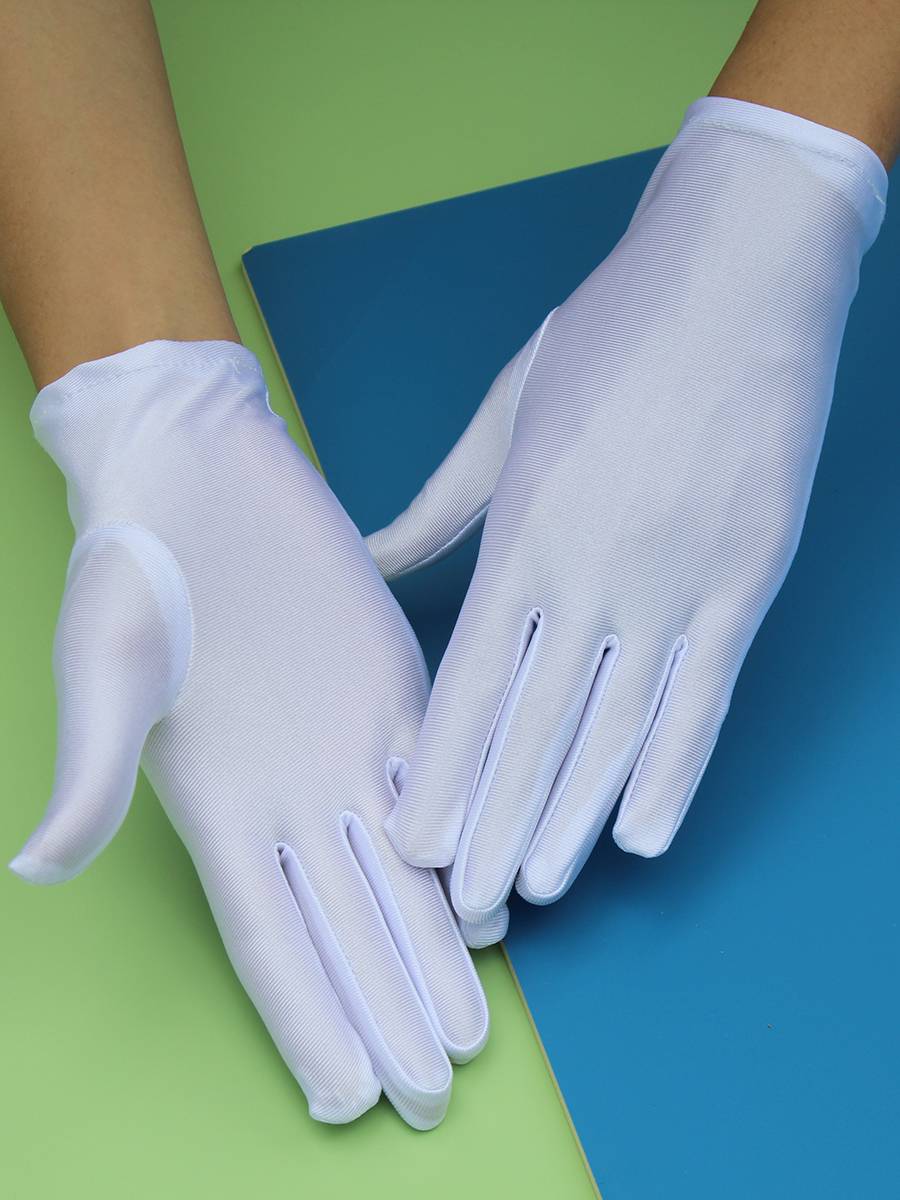 Jewelry and aminoma gloves female black and white short thin spring and summer sunscreen etiquette dance driving high elastic performance tight