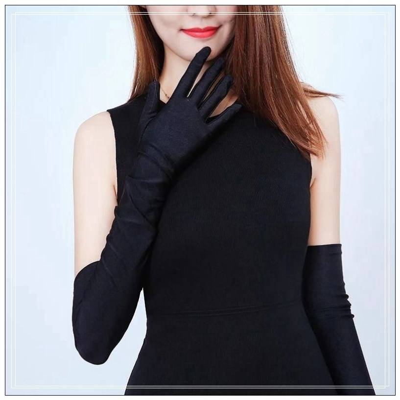 Stockings gloves ultra -thin five fingers seamless long, transparent etiquette gloves sexy adult aircraft sunscreen solid color