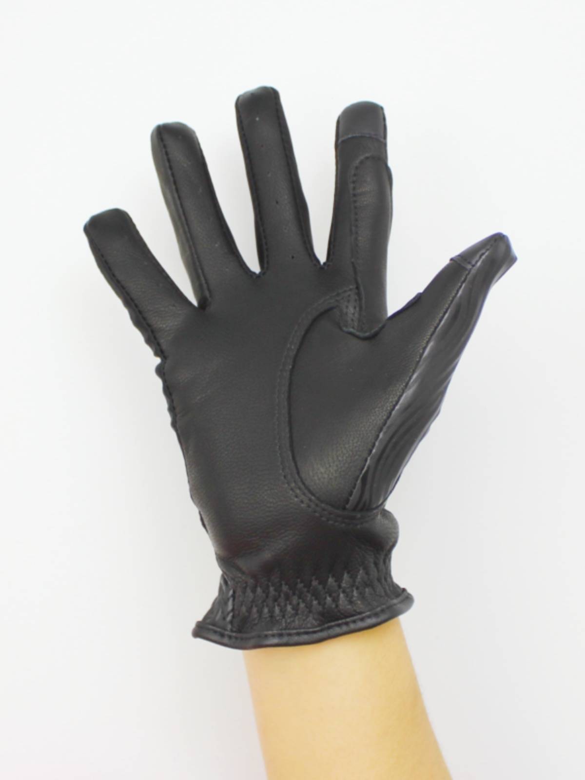 Leather equestrian glove elastic technology fabric sheep skid anti -wear and wear children's four seasons breathable anti -slip resistance and wear resistance