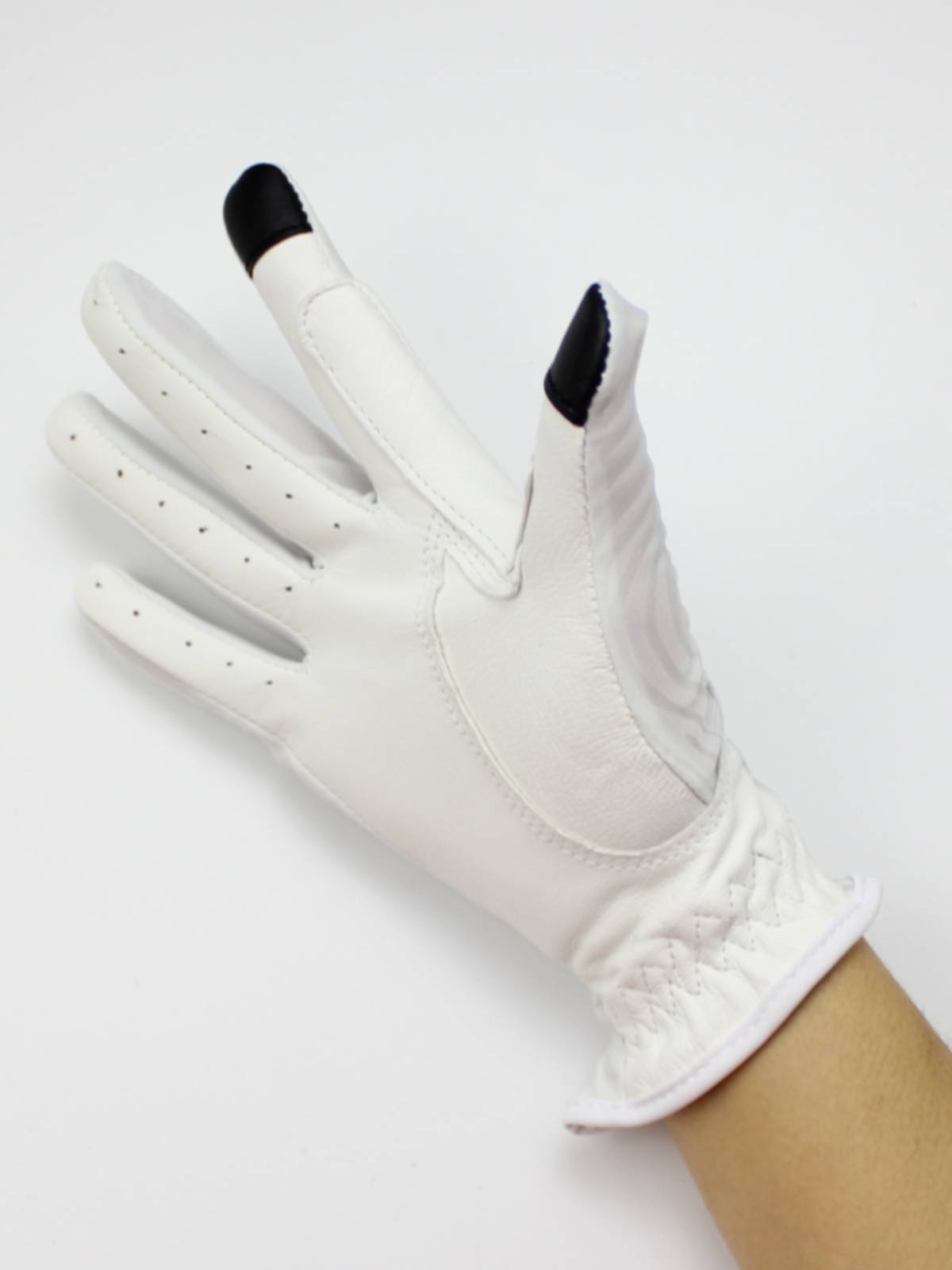 Leather equestrian glove elastic technology fabric sheep skid anti -wear and wear children's four seasons breathable anti -slip resistance and wear resistance