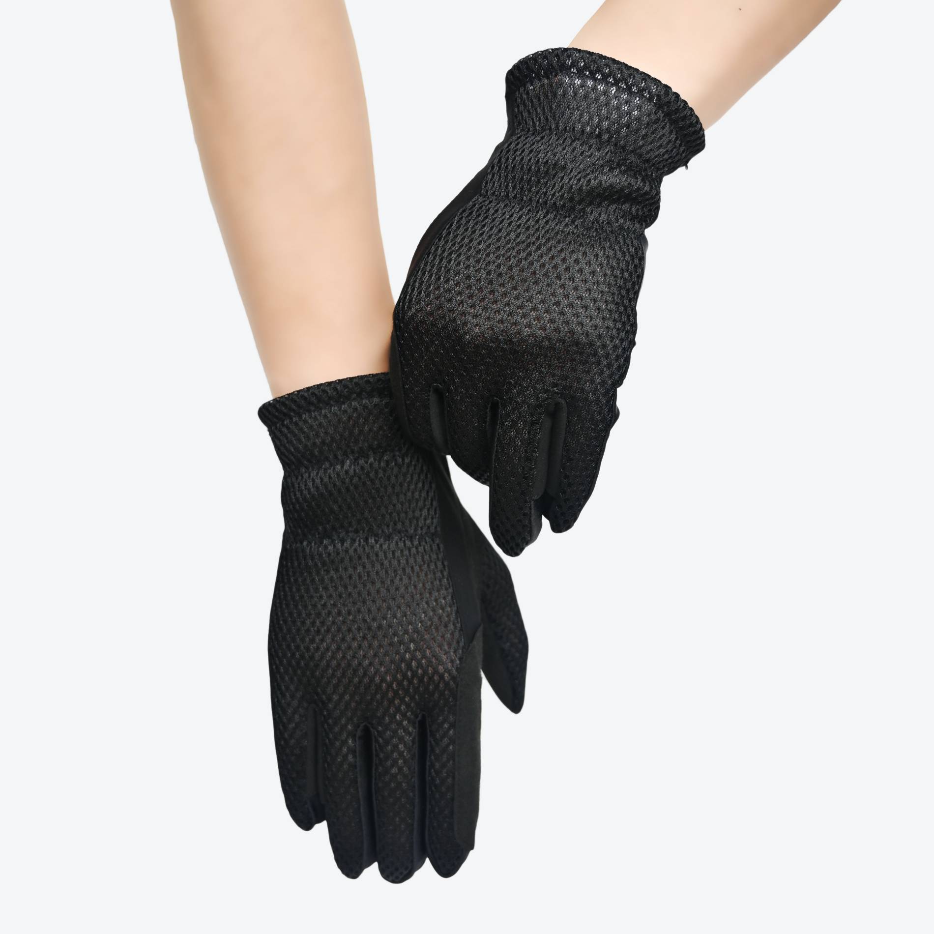 European hollow black equestrian gloves men and women riding in spring and autumn thin anti -slip summer driving and riding exit