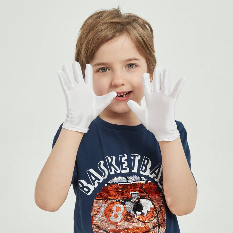 Children's white glove elementary school students performed etiquette, dancing dancing command Kindergarten children high elastic breathability thin