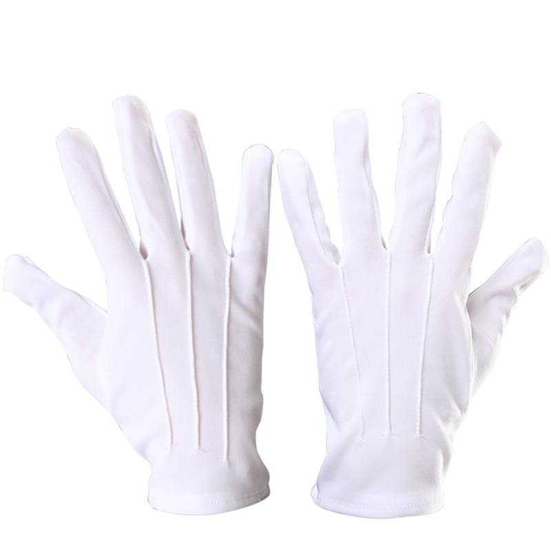 Sanjin, black and white gloves, men and women, thin short spring and summer, Spring and Summer Seasons, Sales School Performance Security Driving Ritual Gloves