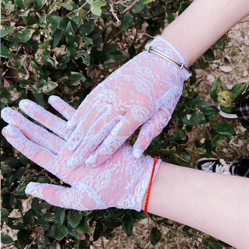 Summer lace sunscreen gloves female thin short driver driving wedding bride bride etiquette sex sex, black gloves