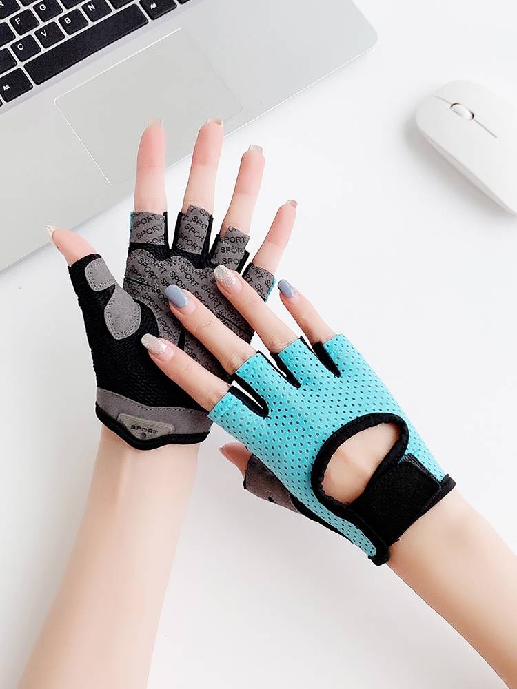 Fitness Gloves Female thin cocoon Enterprise Single Barbust Bar Wiring Anti -Slip Half -Fingering Sports wrist protection wear resistance