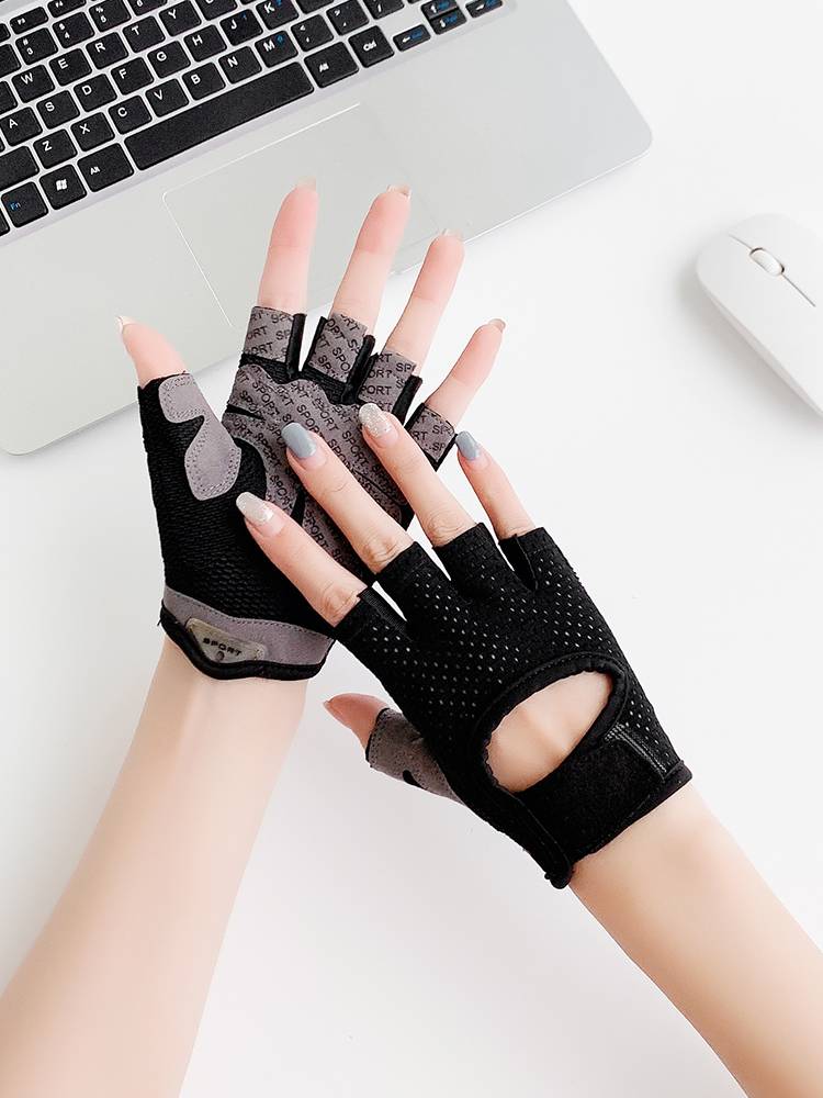 Fitness Gloves Female thin cocoon Enterprise Single Barbust Bar Wiring Anti -Slip Half -Fingering Sports wrist protection wear resistance