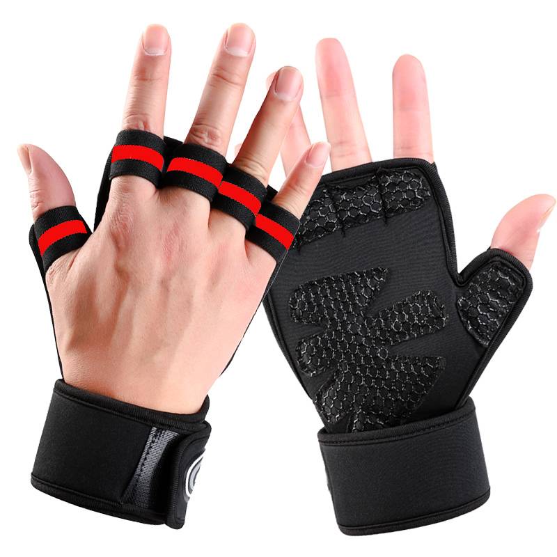Semi -finger gloves men and women riding sports fitness anti -skids, cocoon protective palm equipment training single bars gloves weightlifting