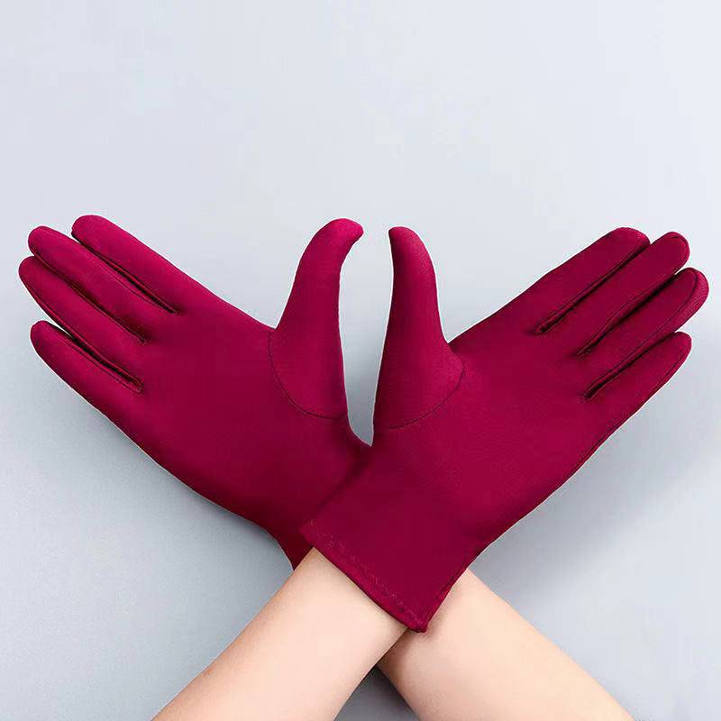 Spandex gloves spring and summer men and women white etiquette thin short elastic glove dance tight white glove jewelery gloves