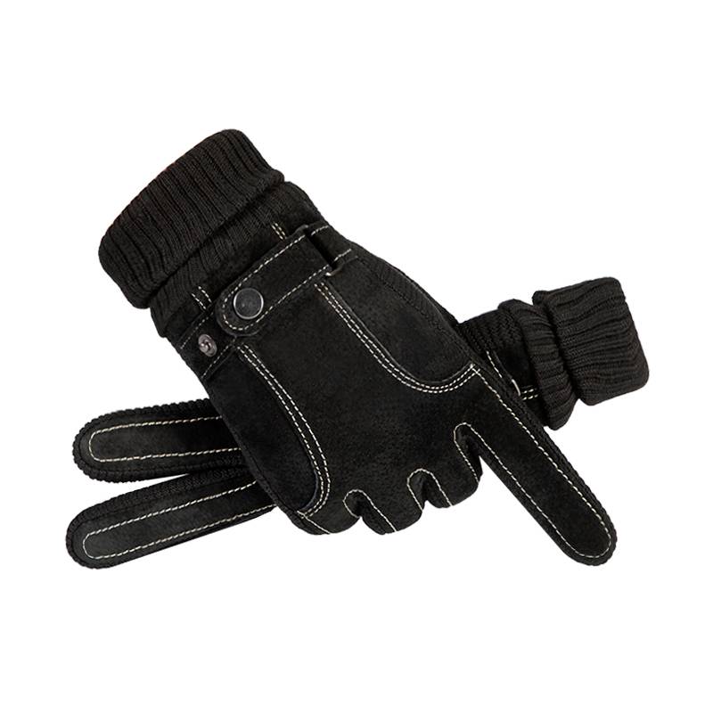 Pig Skin Gloves Men's Autumn and Winter Plel of Warm and Cold Witly Cycling Motorcycle Terrier Men's Windstone Windproof