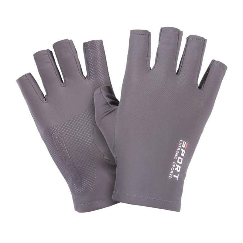 Ice silk half -finger riding gloves exercise fitness leakage finger driving gloves high bombs, comfortable sunscreen glove men and women are suitable for men and women