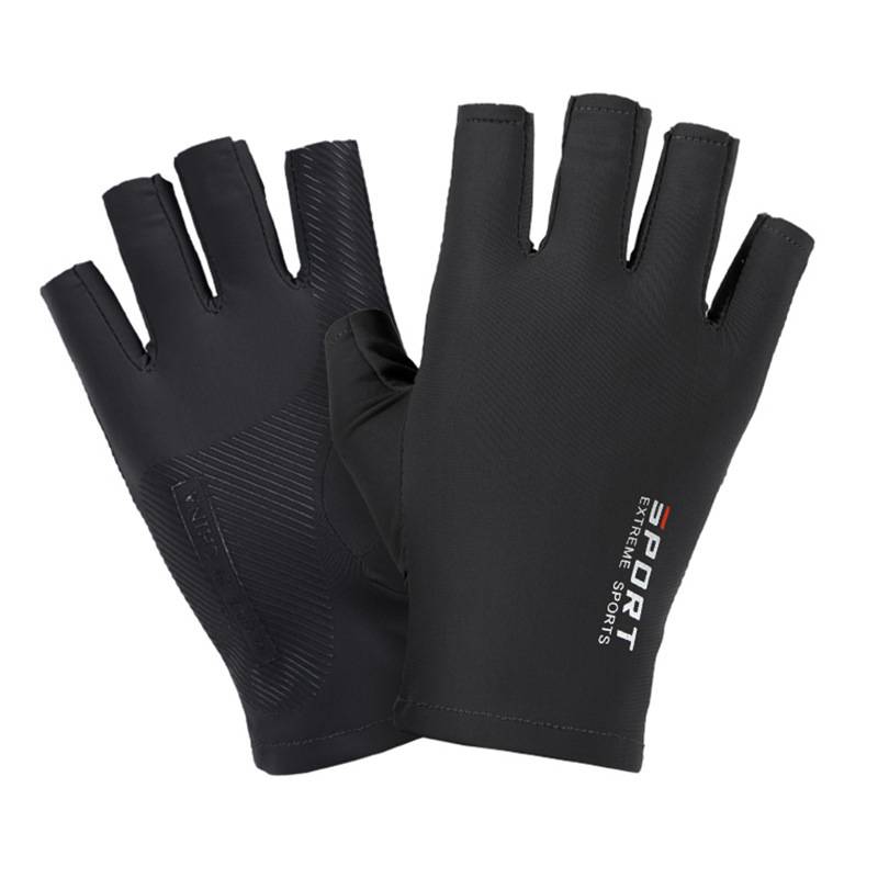 Ice silk half -finger riding gloves exercise fitness leakage finger driving gloves high bombs, comfortable sunscreen glove men and women are suitable for men and women