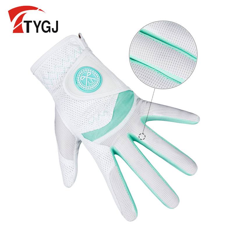 The new golf glove ladies anti -slip and breathable mesh gloves left and right 2 pairs of free ship
