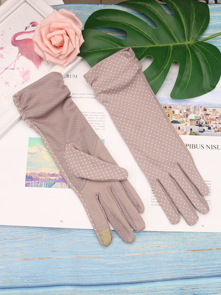 Driving sunscreen gloves female thin -cut anti -ultraviolet ladies riding summer sleeve sleeve anti -slip cycling touch screen full cotton