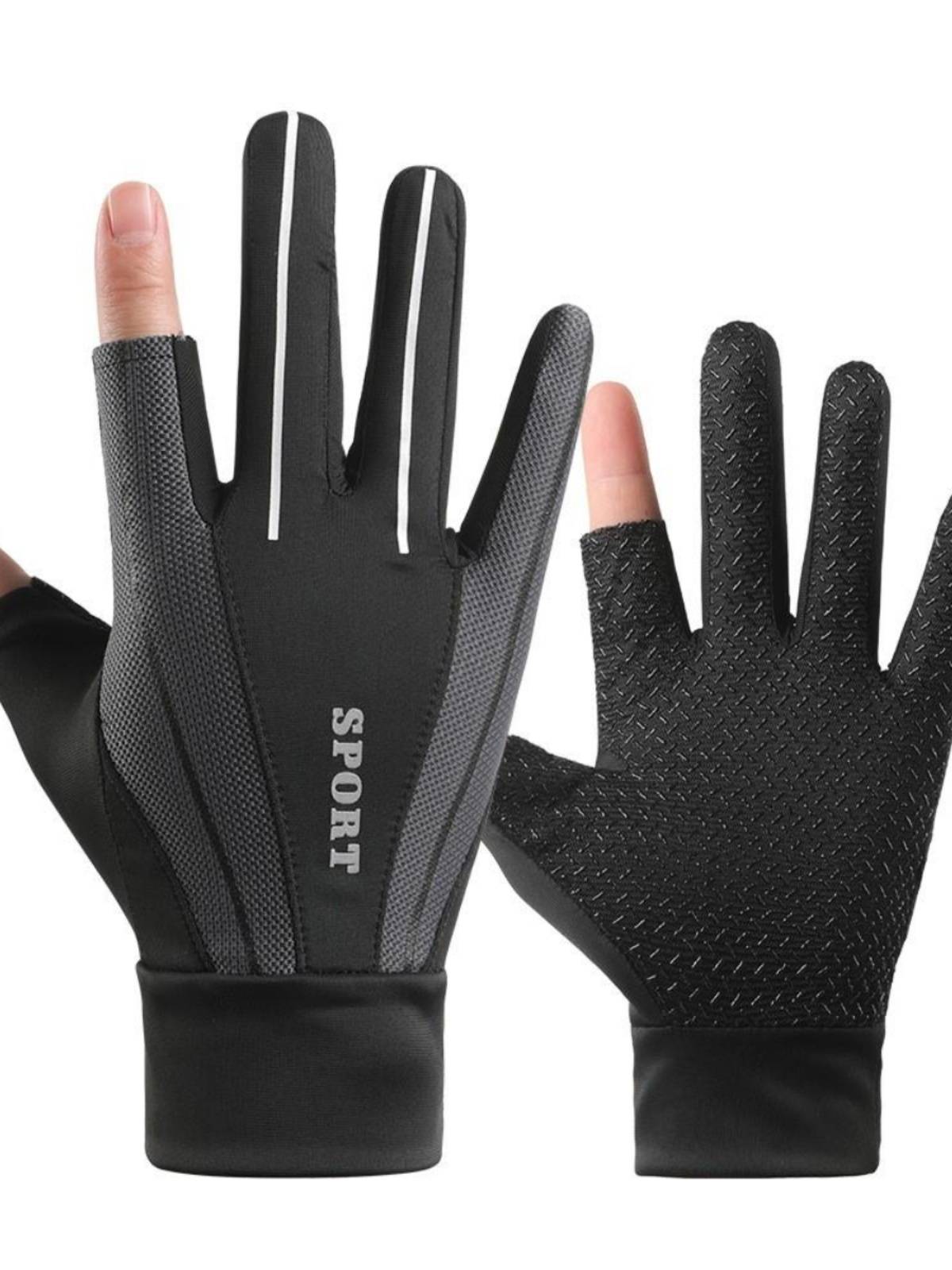 Ice sunscreen equestrian glove men's summer thin sports cycling anti -slip bicycle bicycle tactile sweat anti -sweat finger