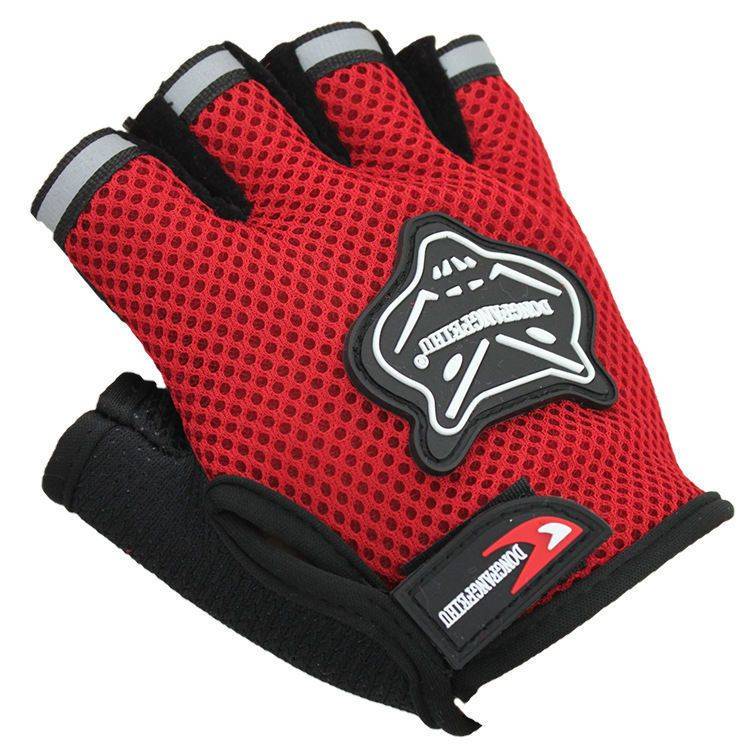 Summer mountain bicycle cycling gloves semi -finger fox cartoon male and female outdoor bicycle equipment anti -slip and breathable net