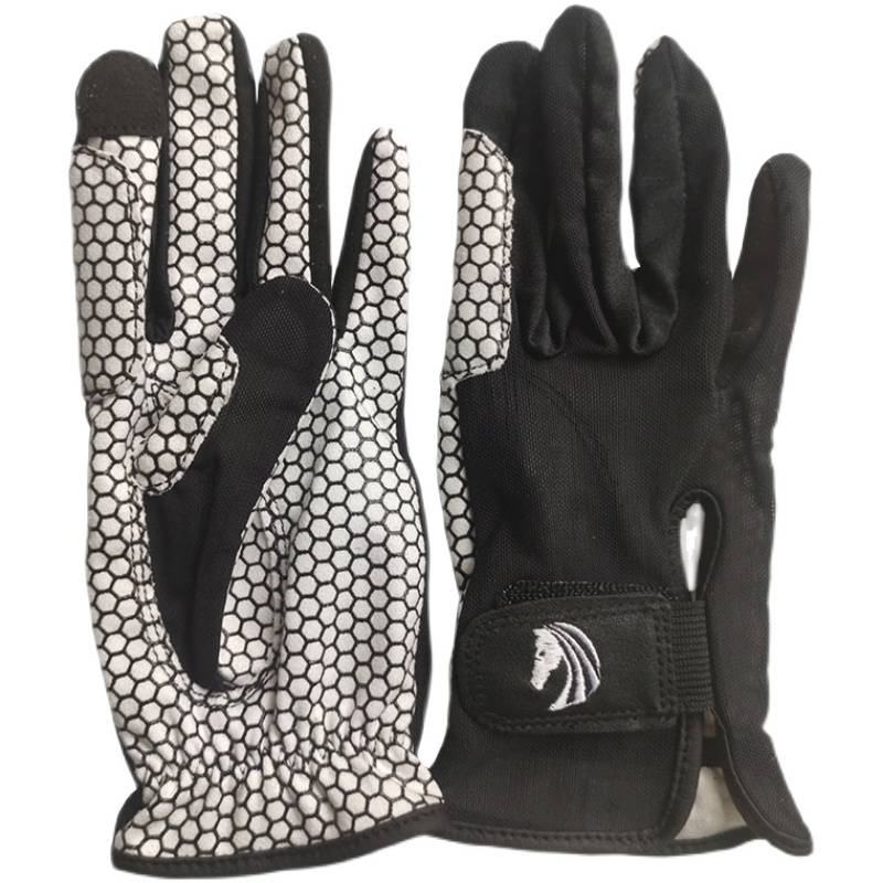Summer children's breathable mesh pattiox glove thin outdoor horse riding training silicon glue non -slip and wear -resistant knight gloves