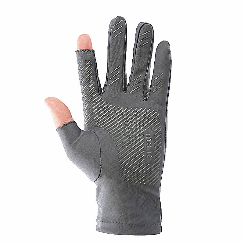 Summer sunscreen gloves men's thin anti -slip silk driving ride on Diaoyu Luya takeaway exposed two -finger