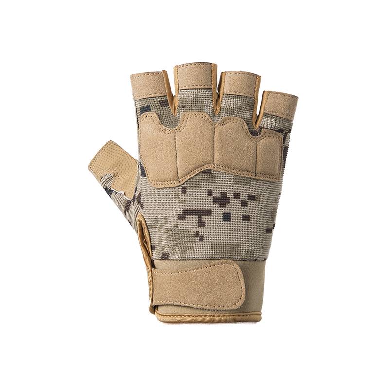 Semi -finger glove men's sports outdoor tactical ride -climbing non -slip, wear -resistant fishing single double bars to prevent cocoon camouflage camouflage camouflage